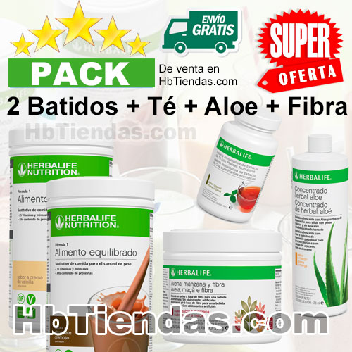 Super Pack 2 Batidos + Té + Aloe + Fibra
